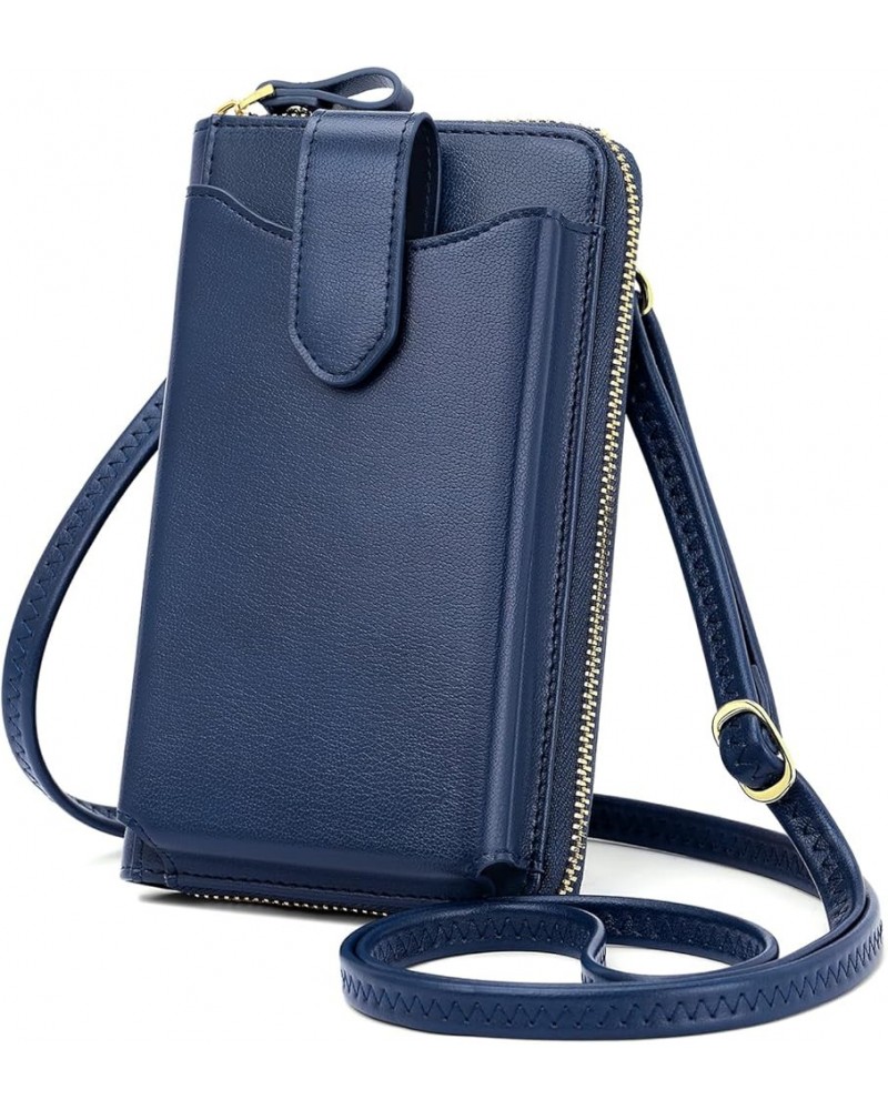 Small Crossbody Cell Phone Purse for Women, Lightweight Mini Shoulder Bag Wallet with Credit Card Slots Z01-Navy Blue $15.11 ...