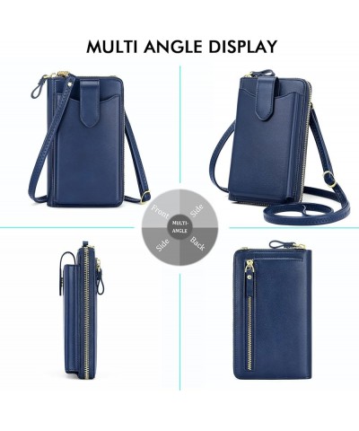 Small Crossbody Cell Phone Purse for Women, Lightweight Mini Shoulder Bag Wallet with Credit Card Slots Z01-Navy Blue $15.11 ...