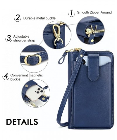 Small Crossbody Cell Phone Purse for Women, Lightweight Mini Shoulder Bag Wallet with Credit Card Slots Z01-Navy Blue $15.11 ...