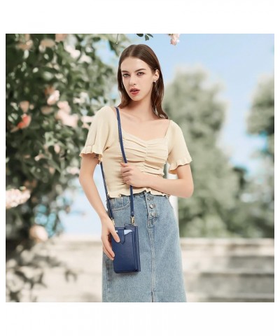 Small Crossbody Cell Phone Purse for Women, Lightweight Mini Shoulder Bag Wallet with Credit Card Slots Z01-Navy Blue $15.11 ...