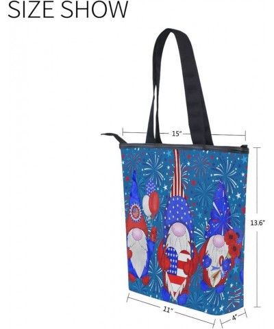 Canvas Tote Bag for Women with Zipper,Lady Tote Bag Canvas Tote Purse Canvas Handbag for Work Travel Gnome 17 $13.77 Totes