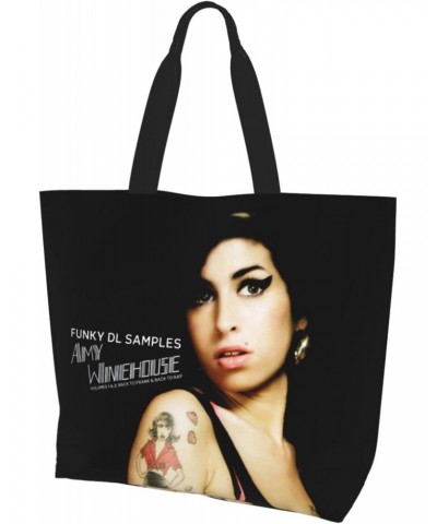 Amy Musics Winehouse Women's Tote Bag Large Capacity Shoulder Bags Casual Handbags Shopping Grocery Bag Work Bag $15.29 Totes