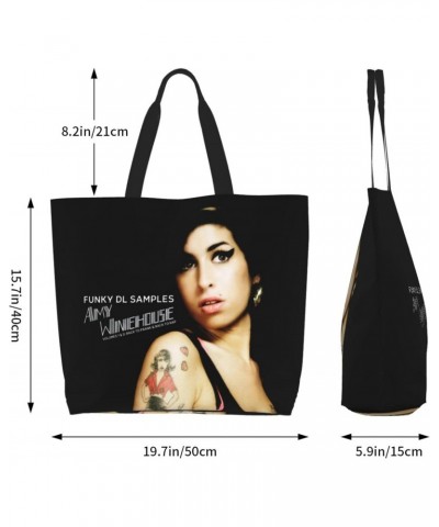 Amy Musics Winehouse Women's Tote Bag Large Capacity Shoulder Bags Casual Handbags Shopping Grocery Bag Work Bag $15.29 Totes