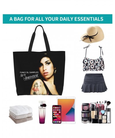 Amy Musics Winehouse Women's Tote Bag Large Capacity Shoulder Bags Casual Handbags Shopping Grocery Bag Work Bag $15.29 Totes