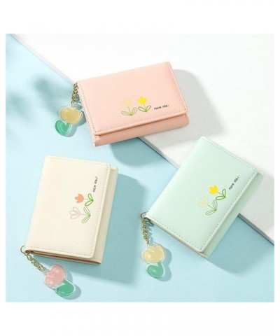 2023 New Tulip Wallet - Tulip Mini Wallet PU Leather Cute Wallet for Women - RFID Blocking Trifold Small Zipper Wallet with I...