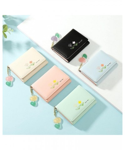 2023 New Tulip Wallet - Tulip Mini Wallet PU Leather Cute Wallet for Women - RFID Blocking Trifold Small Zipper Wallet with I...