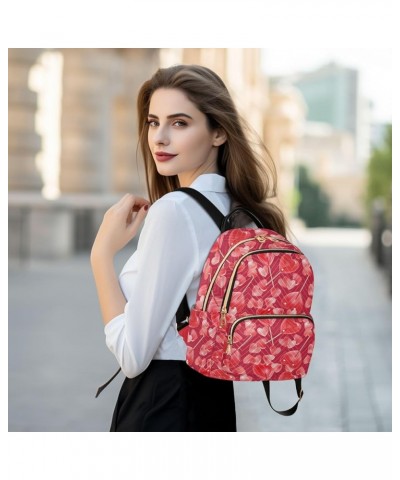 Backpack Purse for Women Valentine's Day Love, Mini Fashion Backpack Red Heart Candy Lightweight Casual Daypack Shoulder Bag ...