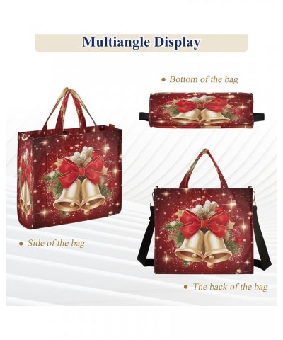 Christmas Bells Crossbody Bag Women Corduroy Tote Bags Casual Shoulder Handbag Hobo Messenger Bag, S $11.28 Totes