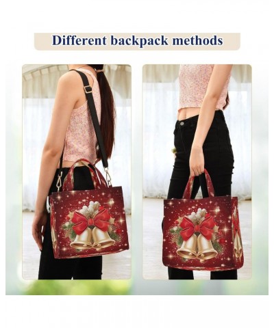 Christmas Bells Crossbody Bag Women Corduroy Tote Bags Casual Shoulder Handbag Hobo Messenger Bag, S $11.28 Totes