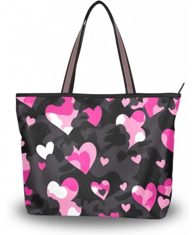 Women Tote Bags Valentine's Day Heart Pink Top Handle Satchel Handbags Shoulder Bag for Shopping L 20850955 $8.40 Totes