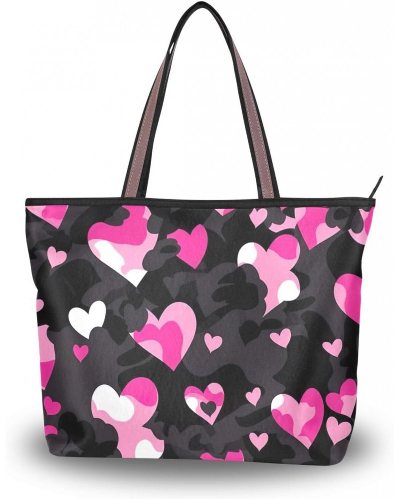 Women Tote Bags Valentine's Day Heart Pink Top Handle Satchel Handbags Shoulder Bag for Shopping L 20850955 $8.40 Totes