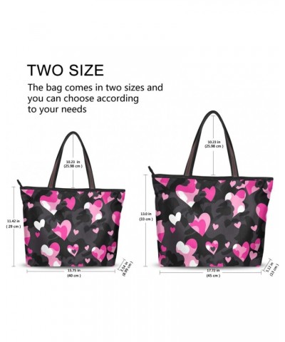 Women Tote Bags Valentine's Day Heart Pink Top Handle Satchel Handbags Shoulder Bag for Shopping L 20850955 $8.40 Totes