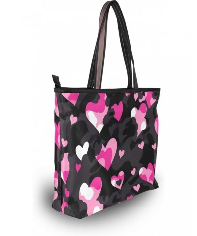 Women Tote Bags Valentine's Day Heart Pink Top Handle Satchel Handbags Shoulder Bag for Shopping L 20850955 $8.40 Totes