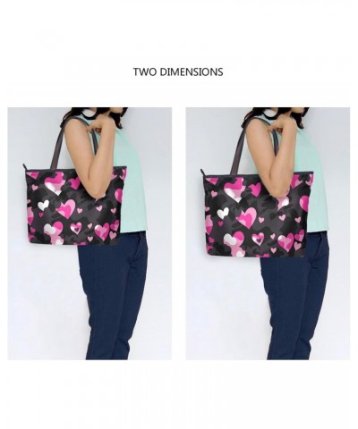 Women Tote Bags Valentine's Day Heart Pink Top Handle Satchel Handbags Shoulder Bag for Shopping L 20850955 $8.40 Totes