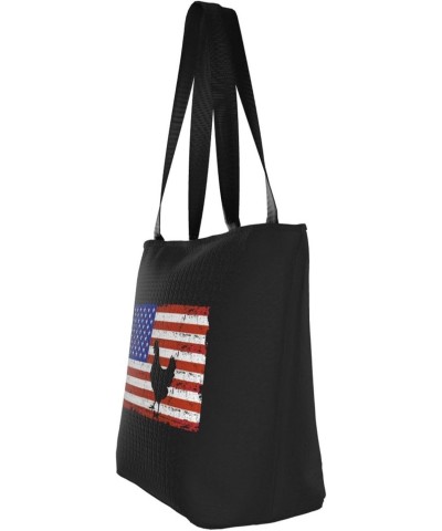 American Flag Chicken Women'S Casual One Shoulder Carry Shopping Bag Large Capacity Working Storage Handbag $18.65 Shoulder Bags