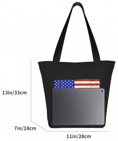 American Flag Chicken Women'S Casual One Shoulder Carry Shopping Bag Large Capacity Working Storage Handbag $18.65 Shoulder Bags