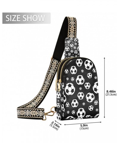 Small Sling Bag Football Pattern Crossbody Bag PU Leather Sling Purse for Women $12.40 Crossbody Bags