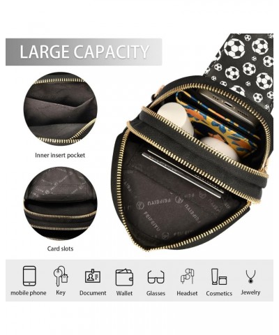 Small Sling Bag Football Pattern Crossbody Bag PU Leather Sling Purse for Women $12.40 Crossbody Bags