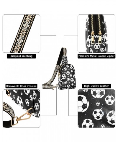 Small Sling Bag Football Pattern Crossbody Bag PU Leather Sling Purse for Women $12.40 Crossbody Bags