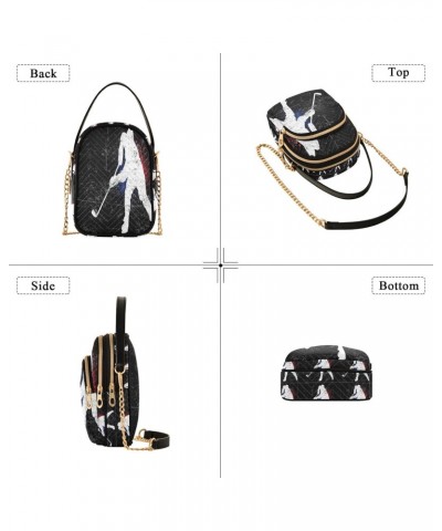 Vintage Ice Hockey Player Crossbody Handbags for Women Casual Leather Shoulder Phone Purse $13.25 Crossbody Bags