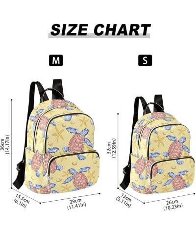 Summer Colored Turtle on Beach Starfish Casual Fashion Polyester Travel Rucksack Shoulder Bag Color Small $20.71 Backpacks