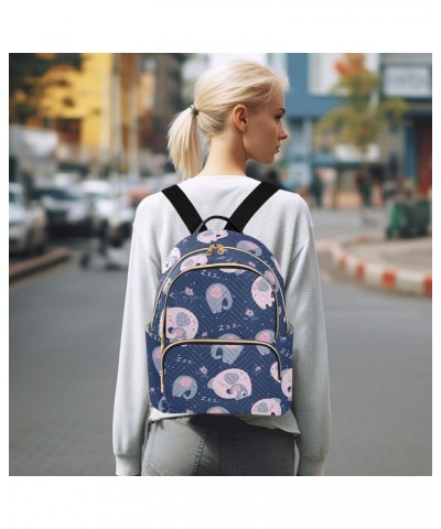 Blue Elephant Backpack Purse for Women Fashion Small Mini Backpack Daypacks Purse Back Pack Handbag Lady Purse,S Medium $13.3...