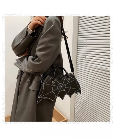 Women Halloween Purse Bat Wing Goth Handbags Black Gothic Backpack Leather Spider Web Crossbody Shoulder Bag Black $14.49 Bac...