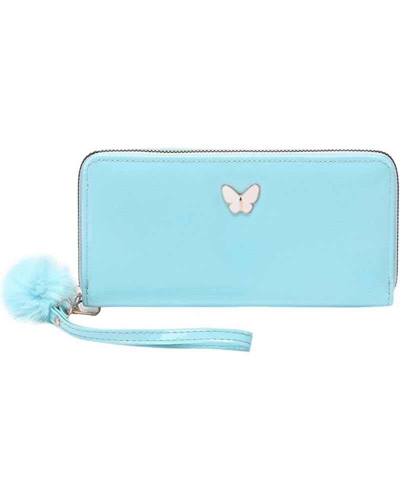 Women Wallet Fashion Bow Decoration Practical Lightweight Zipper Handbag Dad to Son Wallet (White, One Size) Blue One Size $8...