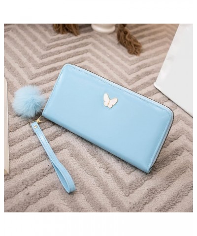 Women Wallet Fashion Bow Decoration Practical Lightweight Zipper Handbag Dad to Son Wallet (White, One Size) Blue One Size $8...