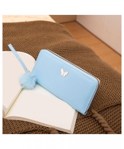 Women Wallet Fashion Bow Decoration Practical Lightweight Zipper Handbag Dad to Son Wallet (White, One Size) Blue One Size $8...