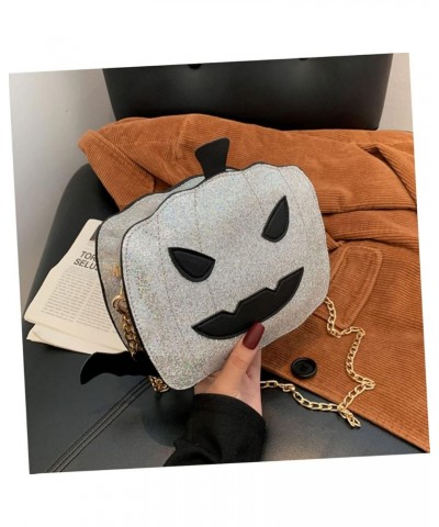 Pumpkin Buns Cross Body Purse Pumpkin Purse Crossbody Women Single- Shoulder Bag Pumpkin Shaped Bag Silver $11.12 Shoulder Bags