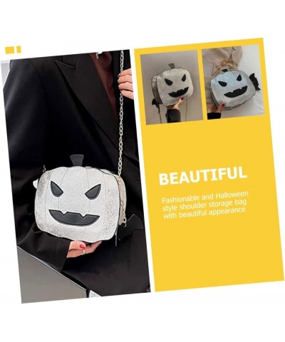 Pumpkin Buns Cross Body Purse Pumpkin Purse Crossbody Women Single- Shoulder Bag Pumpkin Shaped Bag Silver $11.12 Shoulder Bags