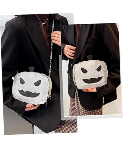 Pumpkin Buns Cross Body Purse Pumpkin Purse Crossbody Women Single- Shoulder Bag Pumpkin Shaped Bag Silver $11.12 Shoulder Bags