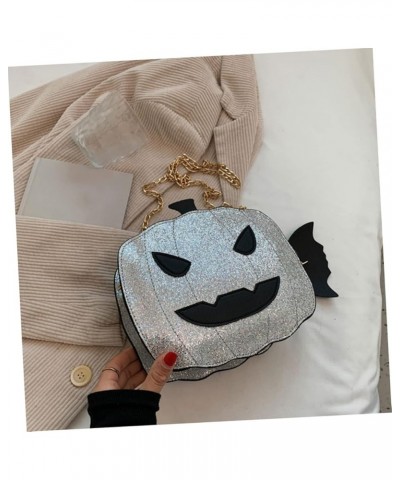 Pumpkin Buns Cross Body Purse Pumpkin Purse Crossbody Women Single- Shoulder Bag Pumpkin Shaped Bag Silver $11.12 Shoulder Bags