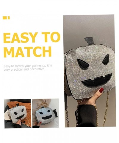 Pumpkin Buns Cross Body Purse Pumpkin Purse Crossbody Women Single- Shoulder Bag Pumpkin Shaped Bag Silver $11.12 Shoulder Bags