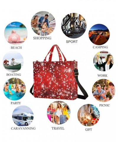 Womens Corduroy Handbag Snowflake Red Floral Satchel Bag with Shoulder Strap for Travel Beach Gym Shopping Multi05 $11.82 Sat...