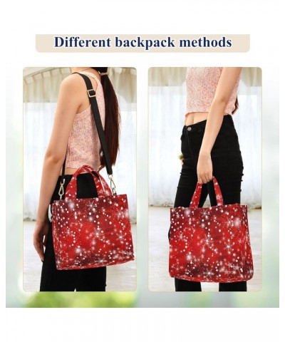 Womens Corduroy Handbag Snowflake Red Floral Satchel Bag with Shoulder Strap for Travel Beach Gym Shopping Multi05 $11.82 Sat...