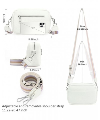 Crossbody Bags for Women Trendy Small Zipper Camera Bag Crossbody Purse Shoulder Handbags with Wide Guitar Strap A02-white $1...