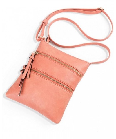 Ladies Fashion Solid Color Soft Leather Large Capacity Adjustable Shoulder Belt Zipper Versatile Single Shoulder Watermelon R...