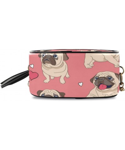 Small Crossbody Bag Valentine Pug Dog Heart Womens Shoulder Chain Bag PU Leather Small Purse With Tassel $10.32 Shoulder Bags