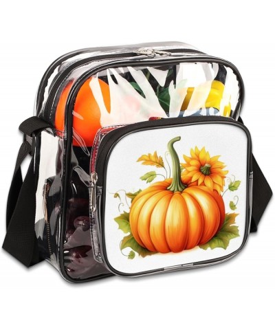 Classic Pumpkin Print Stadium-Approved Clear Crossbody Bag with Colorful Print Design Cute Autumn Pumpkin $13.19 Crossbody Bags