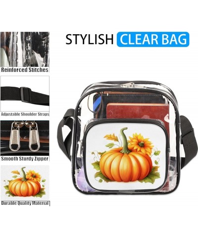 Classic Pumpkin Print Stadium-Approved Clear Crossbody Bag with Colorful Print Design Cute Autumn Pumpkin $13.19 Crossbody Bags