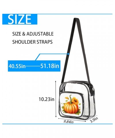 Classic Pumpkin Print Stadium-Approved Clear Crossbody Bag with Colorful Print Design Cute Autumn Pumpkin $13.19 Crossbody Bags