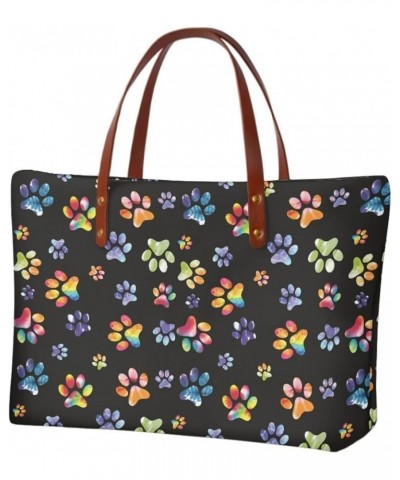 Women Fashionable Work Tote Bags Designer Handbags Large Capacity Pouch Colorful Paw $19.59 Totes