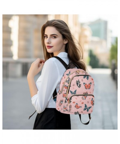 Mini Backpack for Women, Butterfly Ladybug Travel Backpack Purse for Ladies, Small Bookbag Daypack Shoulder Bag S Multi1150 M...