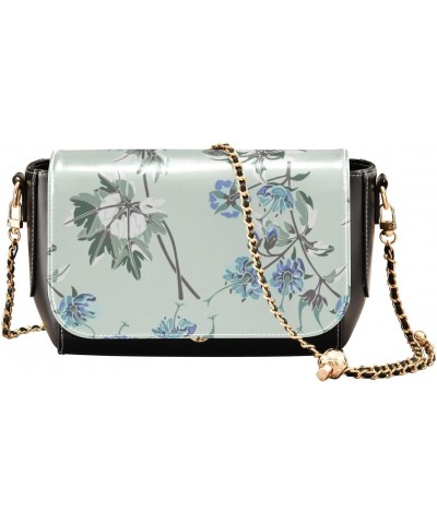 Colorful Geranium Flowers Cute Crossbody Bags for Women Leather Belt Bag Handbag with Adjustable Strap Tiny Purse $21.99 Cros...