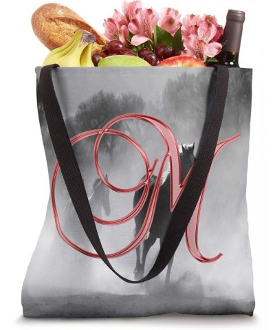 M Red Horse Herd Animal Equine Initial Monogram Letter Name Tote Bag $12.67 Totes