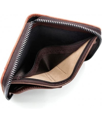 Men's Wallet Solid Color Short Clutch Coin Purse Draw Card Zipper Bag (Color : C) A $30.46 Wallets