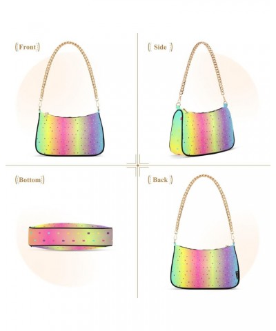 Shoulder Bag Rainbow Color Watercolor Rainbow Stripes Stripes Rainbow Dot Women Clutch Handbag Shoulder Purch Boho Bag Date C...