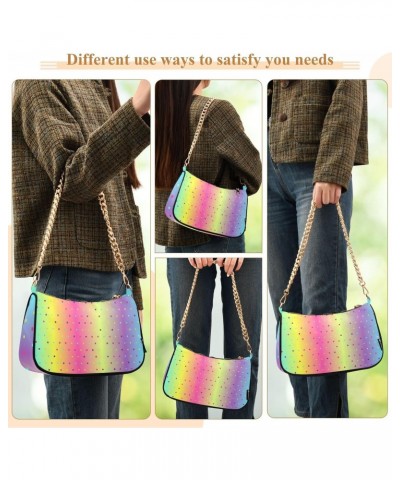 Shoulder Bag Rainbow Color Watercolor Rainbow Stripes Stripes Rainbow Dot Women Clutch Handbag Shoulder Purch Boho Bag Date C...